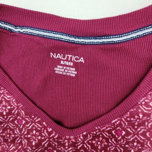 NAUTICA Pajama Set Women's XL Berry Fleece Top & Pants Pockets Drawstring - Picture 2 of 14